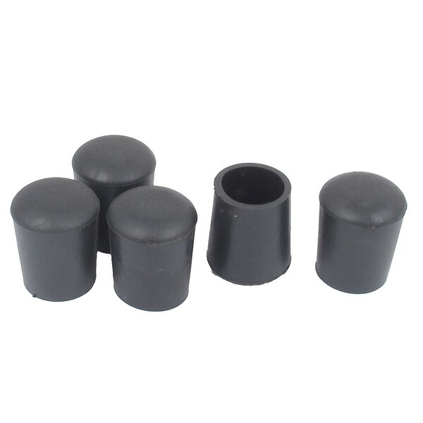 Unique Bargains 5 Pcs Antislip Rubber Round 18mm Hole Dia Chair Foot Cover Table Furniture Leg Protector Black