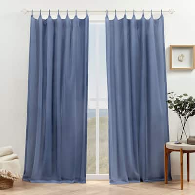 ATI Home Bari Light Filtering Spiral Loop Tab Top Curtain Panel Pair