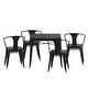 preview thumbnail 9 of 10, All-Weather Resin Top Square Table & 4 Metal Chairs with Poly Resin Seats - 31.5"W x 31.75"D x 28.25"H