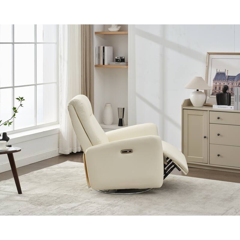Swivel Glider Power Recliner Chair Rocking Chair Nursery Chair with Electric Button for Living Room and Bedroom
