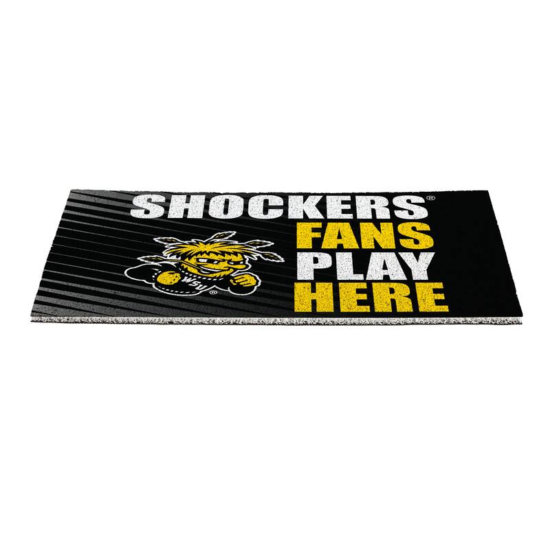 28 in. x 16 in. Wichita State University "Fans Play Here" PVC Door Mat