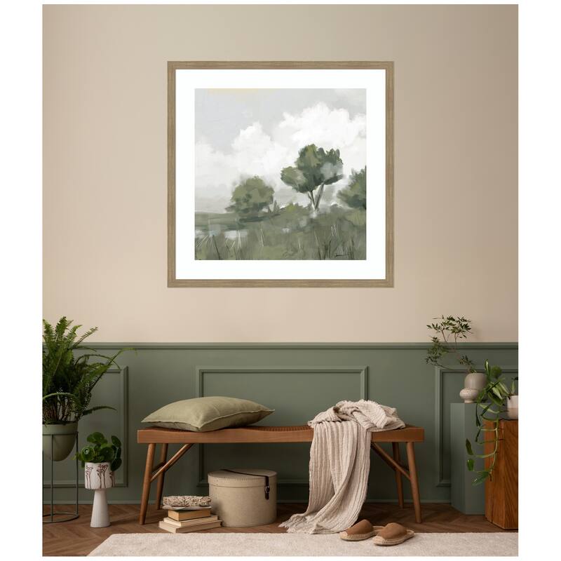 Kate and Laurel Shades of Olive No. 2 by Mary Sparrow Framed Wall Art Print