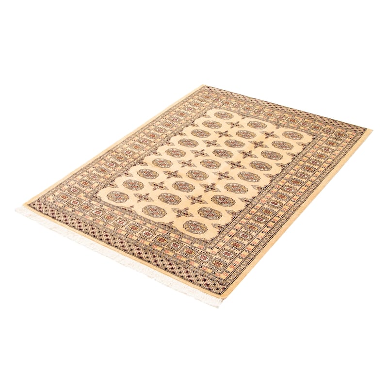 ECARPETGALLERY Hand-knotted Peshawar Bokhara Beige Wool Rug - 4'8 x 6'8