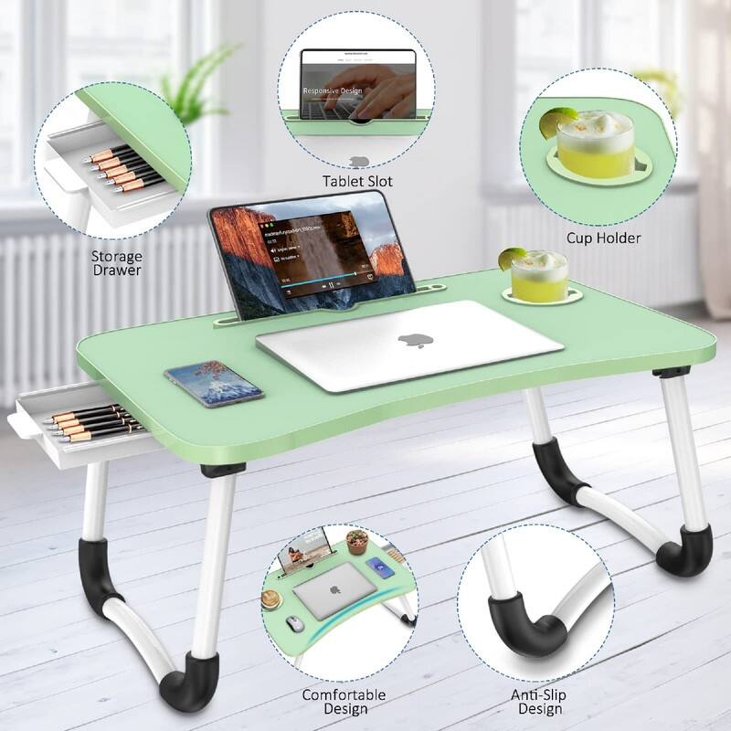 Foldable Laptop Bed Table Multi - 23.6"D x 15.8"W x 10.8"H