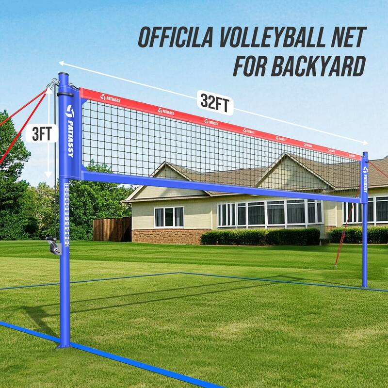 Patiassy Outdoor Portable Volleyball Net Set System for Backyard Adjustable