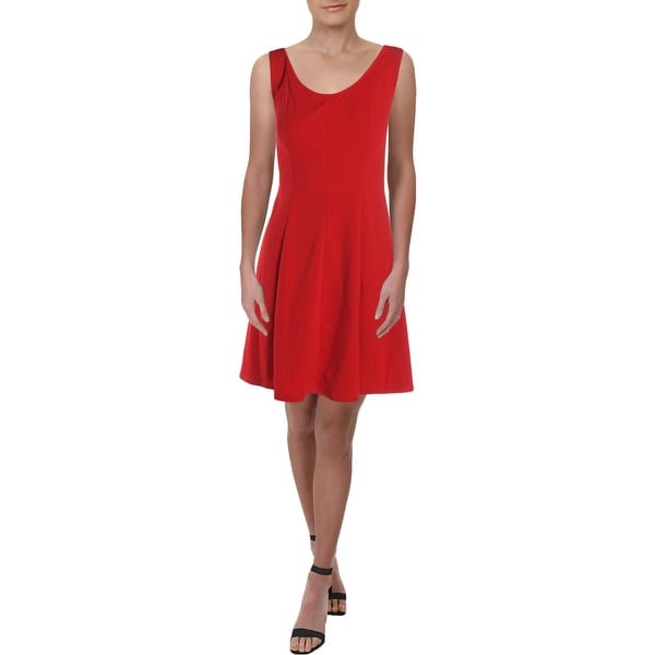 Signature By Robbie Bee Womens Wear to Work Dress Crepe Sleeveless - Red - 2. Opens flyout.