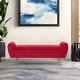 preview thumbnail 1 of 6, Upholstered 55"W Flip Top Storage Bench Bedroom Bench Modern End of Bed Bench for Entryway Hallway Window with Gold Legs Velvet - FUCHSIA