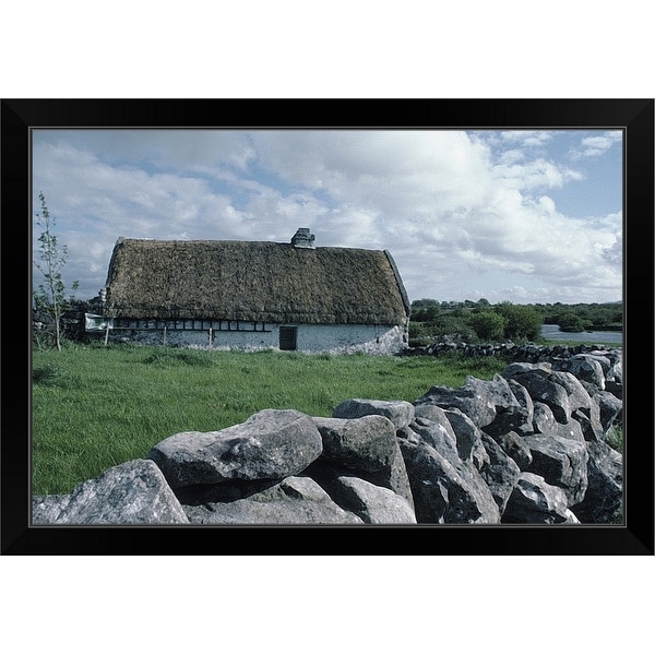 "House in countryside, County Clare, Ireland" Black Framed Print