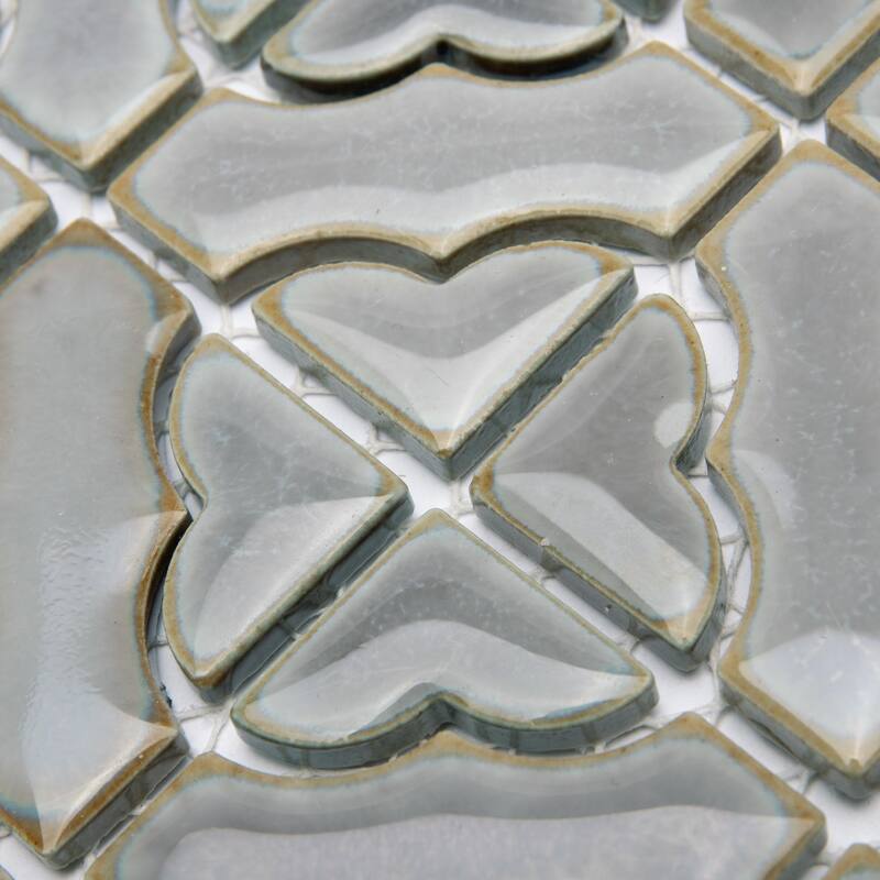 Merola Tile Hudson Tower Grey Eye 12" x 12" Porcelain Mosaic Floor and Wall Tile