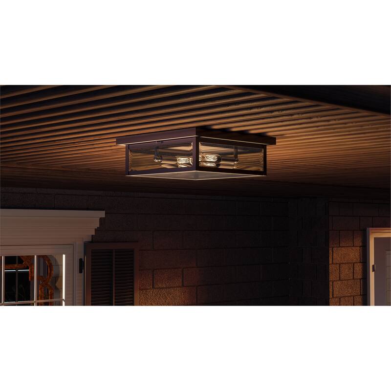 Quoizel Westover Clear Glass 2-light Outdoor Flushmount
