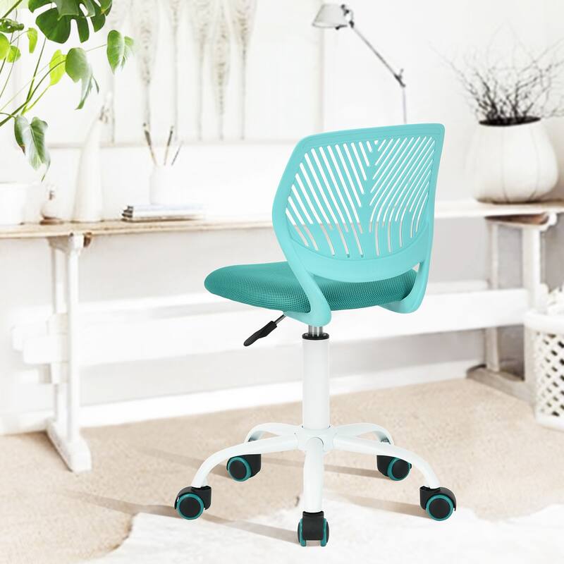 HomyLin Armless Swivel Kids Desk Chair with Mesh Padded Seating