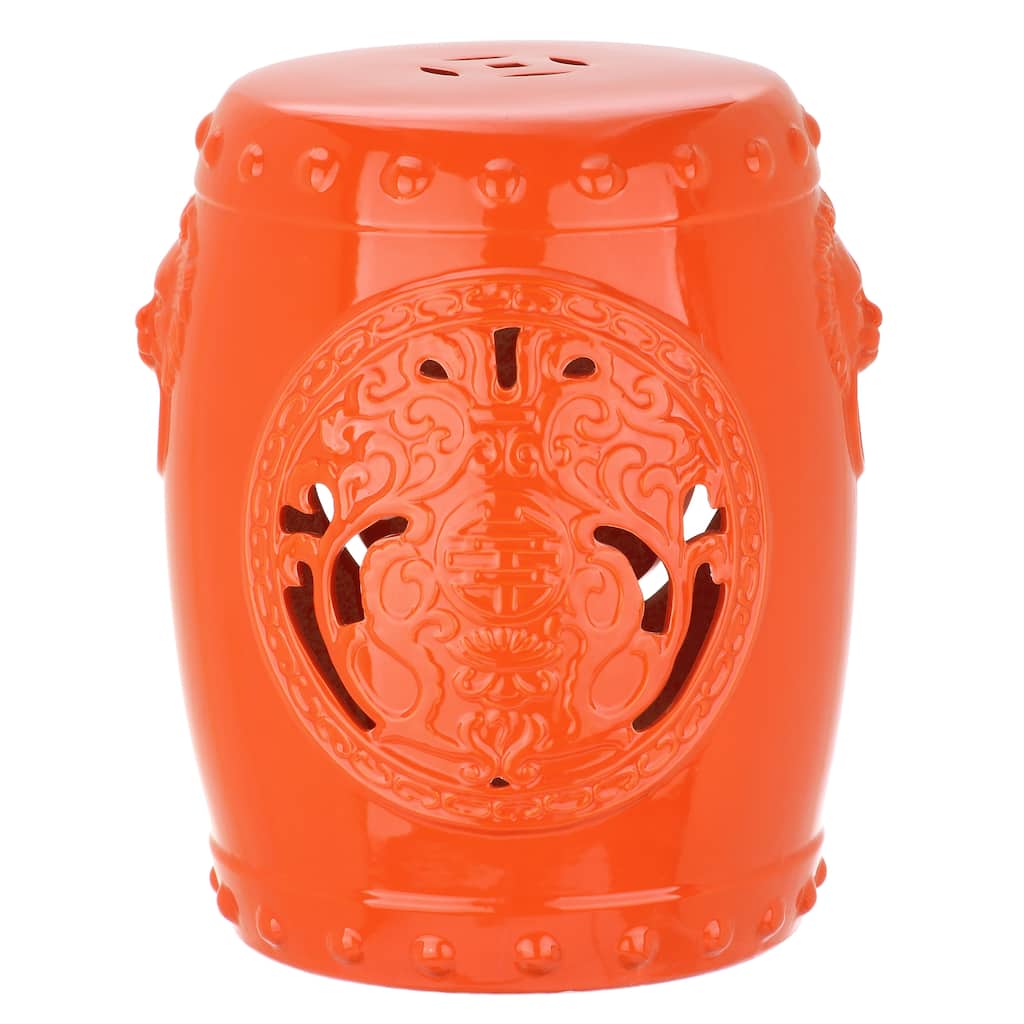 SAFAVIEH Drusiana Dragon Coin Orange Ceramic Decorative Garden Stool