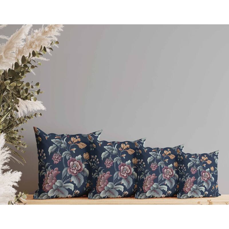Orchit Magic Faux Suede Reversible Throw Pillow Indigo and Purple