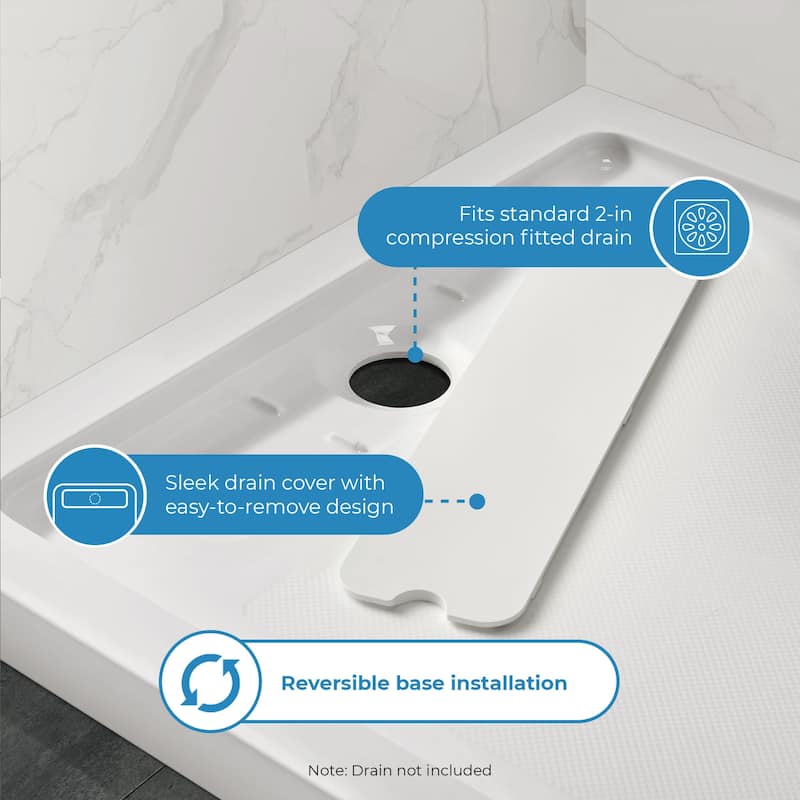OVE DECORS Adena White Shower Base 60x36 in white