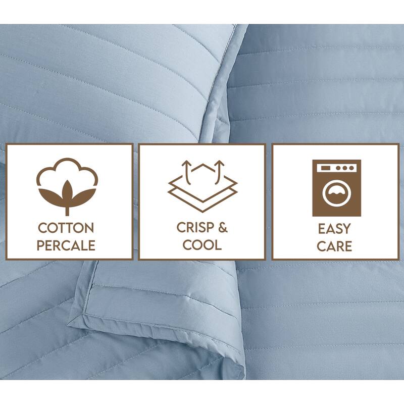 Brooklyn Loom Solid Cotton Percale Quilt Set