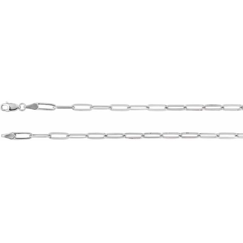 Curata 925 Sterling Silver 3.85mm Elongated Paperclip Link Chain