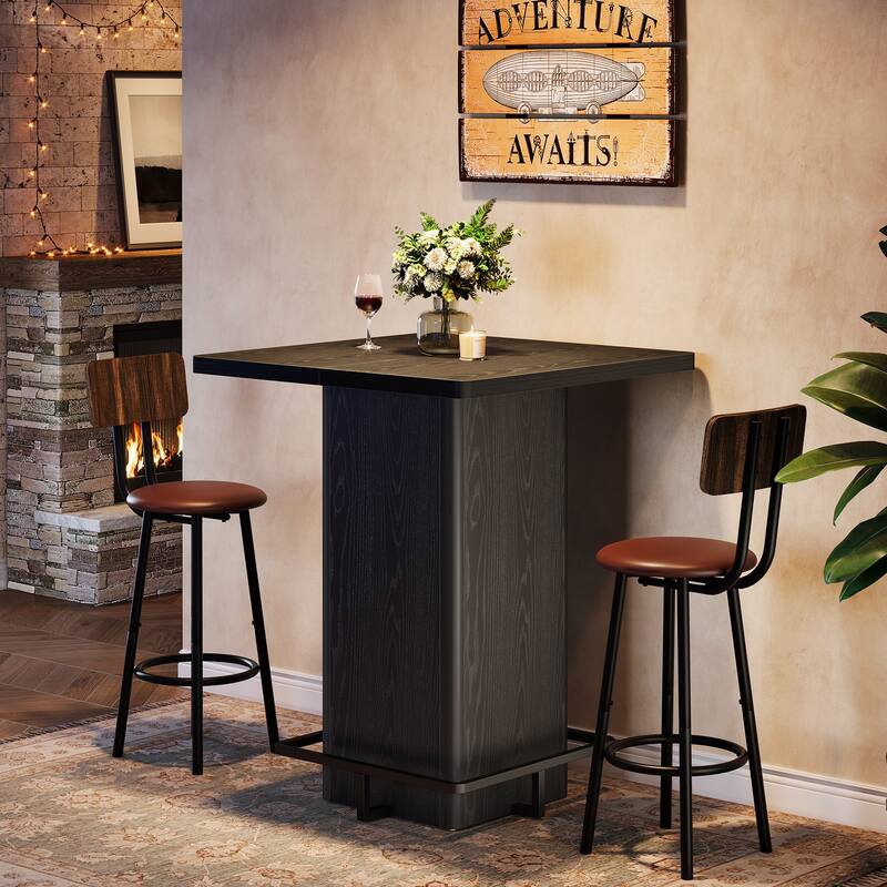 High Wood Bar Table, Bistro Pub Table, Dining Coffee Cocktail Living Room Accent Pub Desk