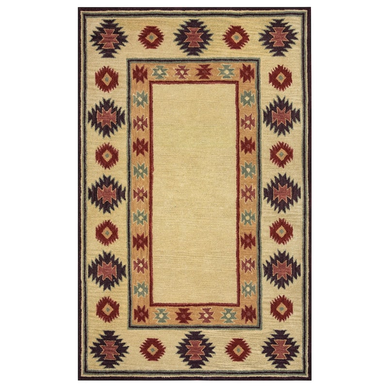 Alora Decor Ryder Hand-tufted Southwestern Wool Rug. - 3'x5' - Tan
