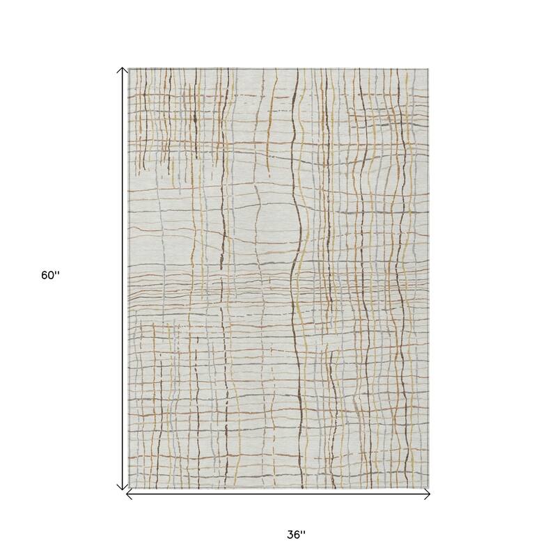 HomeRoots Striped Transitional Rectangle Outdoor Rug