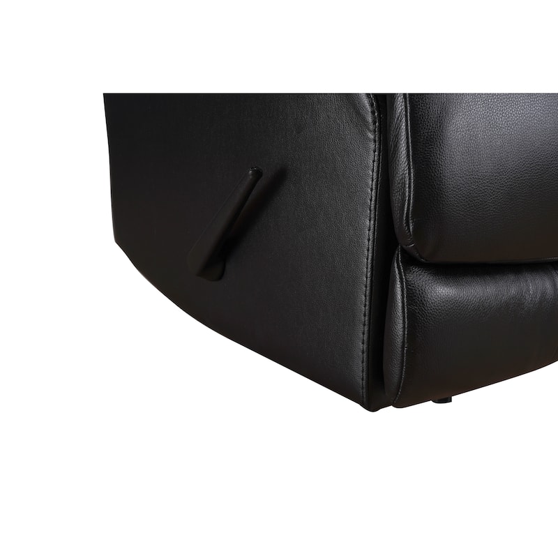 Davin Top Grain Leather Genuine leather Brown Extendable Footrest Manual Recliner