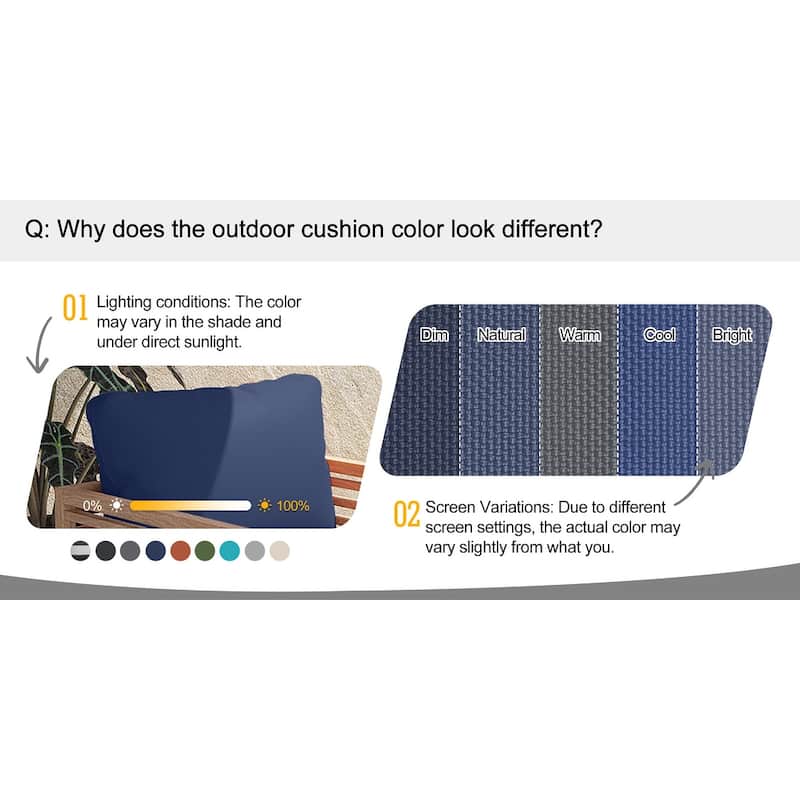 24"x24"x5"Waterproof Outdoor Deep Seat Cushion Set for Patio Furniture