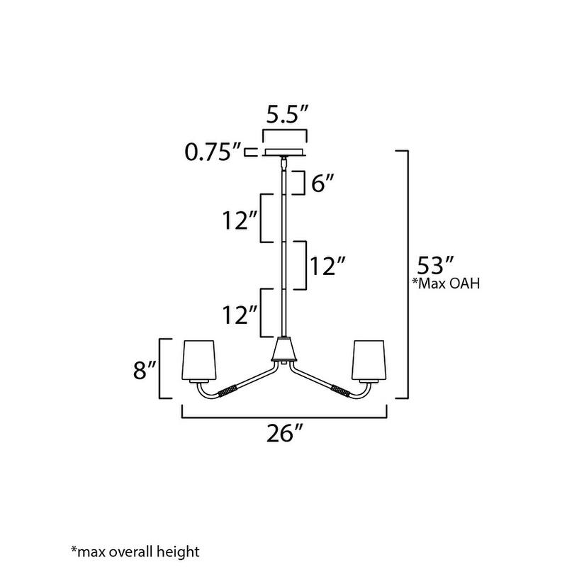 Maxim 12696WT Durham 5 Light 26" Wide Chandelier