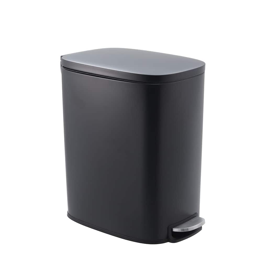 13-Gallon Slim Stainless Steel Trash Can with Soft-Close Lid - Narrow Design