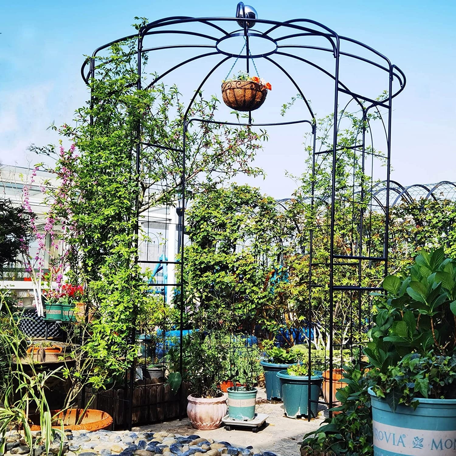 Metal Outdoor Garden Arbor, Wedding Arch Gazebo Pergola