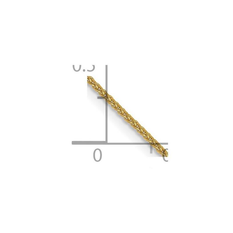 Curata 14k Yellow Gold Solid 1.0mm Diamond-cut Spiga Wheat Chain Necklace (Lobster) Options: 16 18 20 22 24 30