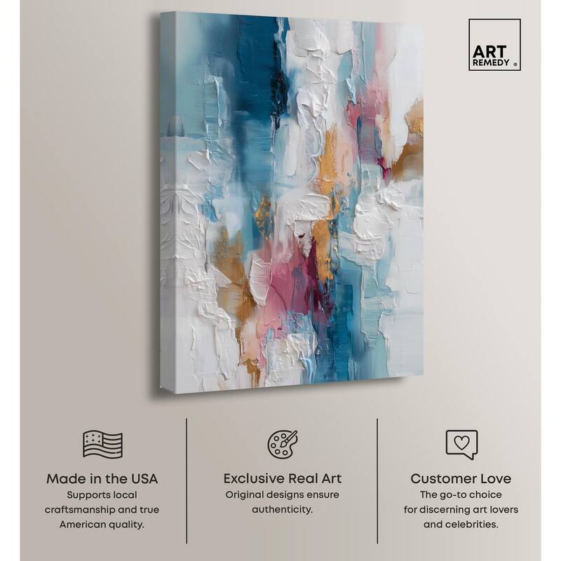 Petal Pink and Ocean Blue I Canvas by Art Remedy, Gallery Wrapped