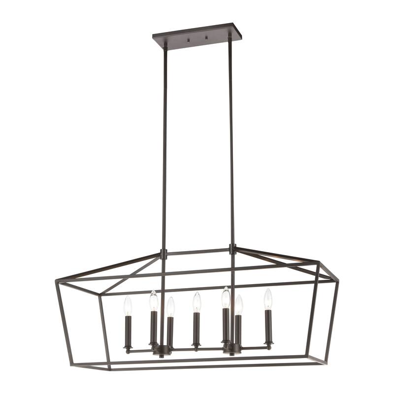Fairfax 36-inch Wide 7-Light Linear Chandelier in Oil Rubbed Bronze - 36in W - 36in W - Oil Rubbed Bronze
