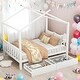 preview thumbnail 10 of 16, Full Size House Platform Bed with 2 Drawers,Headboard and Footboard For Home White