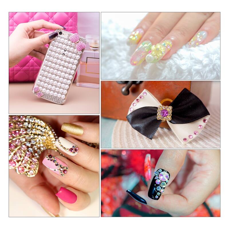 60g Flatback Pearls and Rhinestones 3mm-10mm for Crafts Decoration