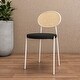 preview thumbnail 21 of 78, Leisuremod Euston Modern Dining Chair Upholstered Velvet or Leather Seat Wicker Back Accent Chair for Home Living Room & Kitchen