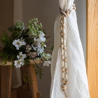 RusticReach Solid Wood Handmade Rustic Curtain Tiebacks