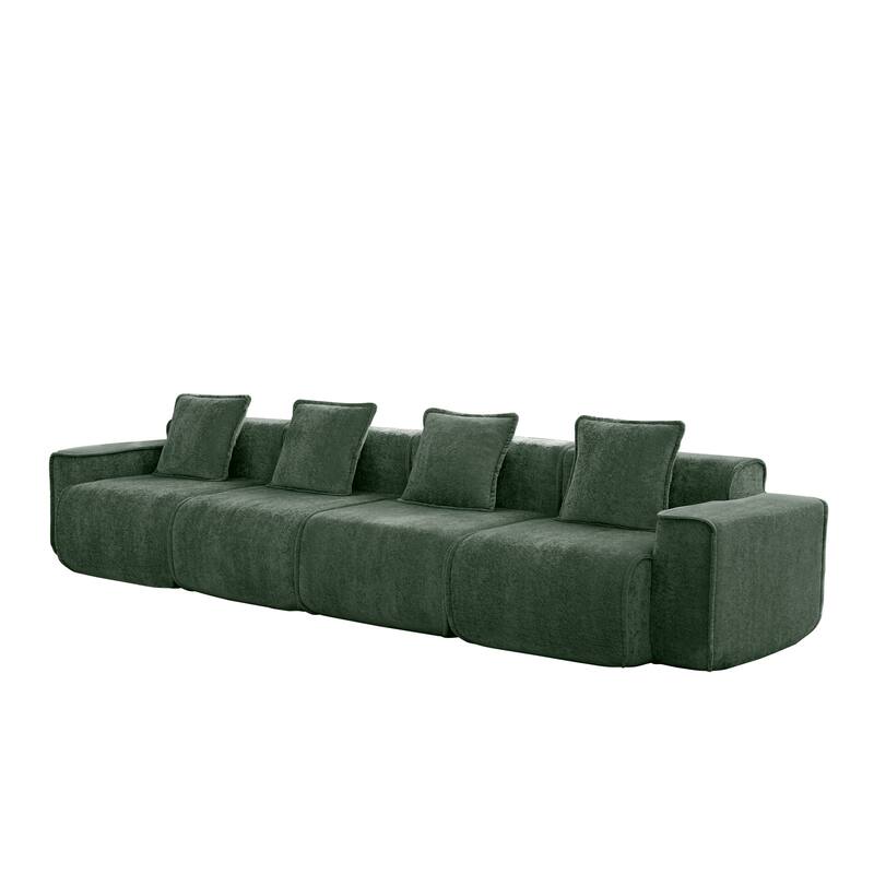 GDFStudio - Modular 4-Seater 138.58" Boneless Velvet Sofa