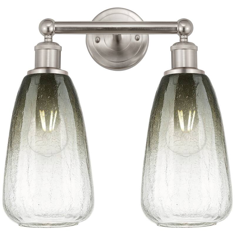 Innovations Lighting 616-2W-16-15 Brookhaven Almond Vanity Brookhaven - Brushed Satin Nickel / Slate