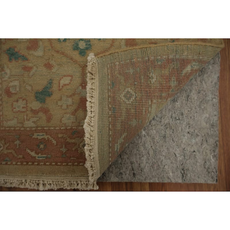 Hand Knotted Oriental 100% Wool Carpet Traditional All-Over Yellow & Gold Ziegler Area Rug - 3' 9'' X 2' 0''