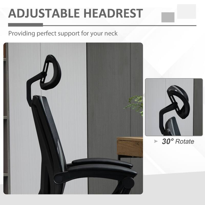 Vinsetto Office Chair Ergonomic Desk Chair, 360° Swivel Computer Chair