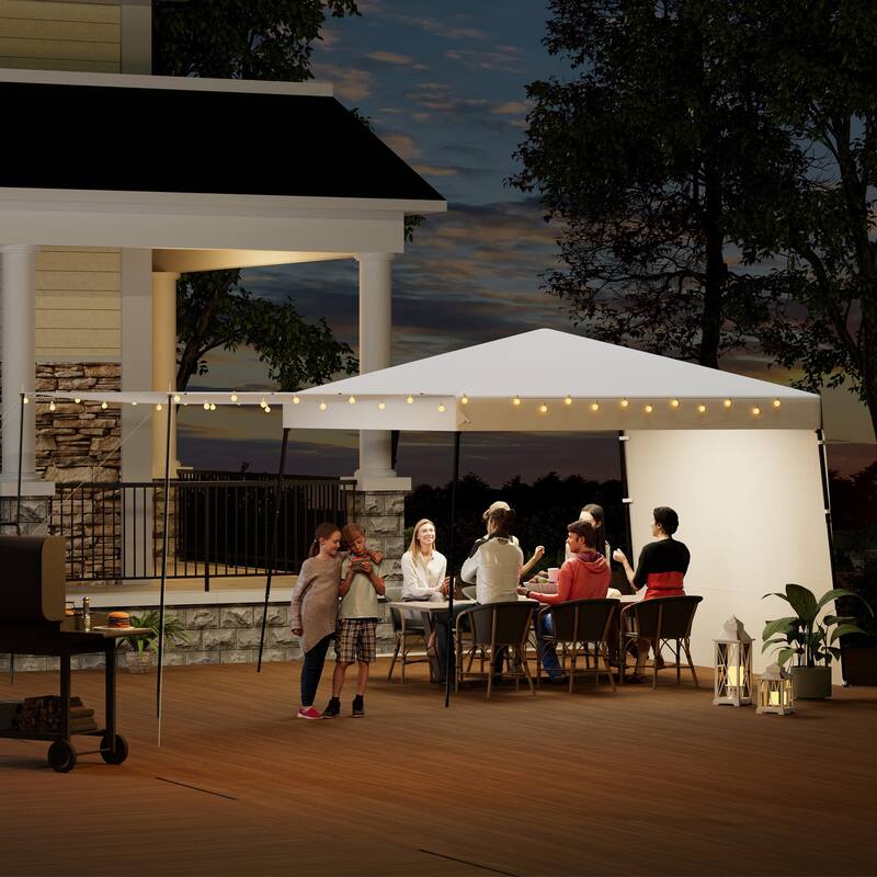 10x10 FT Pop-Up Canopy with 2 Sidewalls - Heavy-Duty Waterproof, UV-Resistant Tent for Outdoor Events, Markets & Gatherings