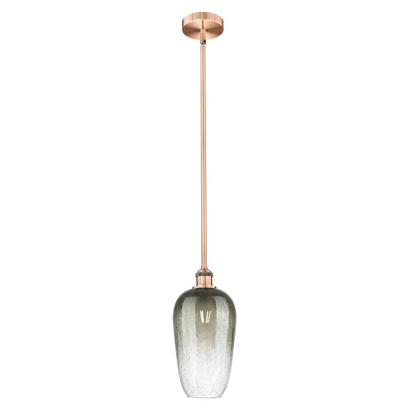 Innovations Lighting Endless Possibilities Edison - Brookhaven Flute - 1 Light 7" Stem Hung Mini Pendant - Slate/Antique Copper