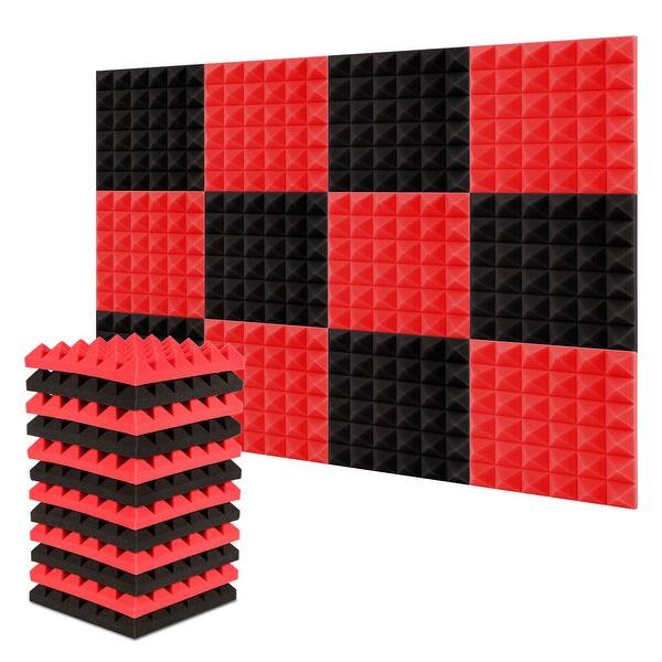 12 Pcs Acoustic Foam Panel Sound Absorbing Wall Tiles Brick Noise Proof