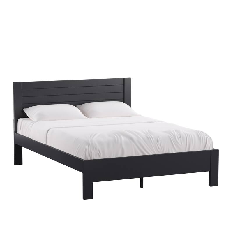 Davidson Horizontal Panel Platform Bed by iNSPIRE Q Classic - Vulcan Black - Twin