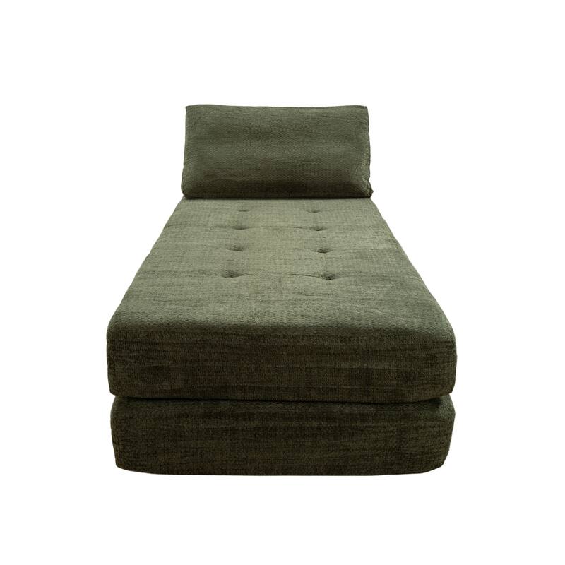 Art Leon Tufted Convertible Queen Size Chaise Lounge