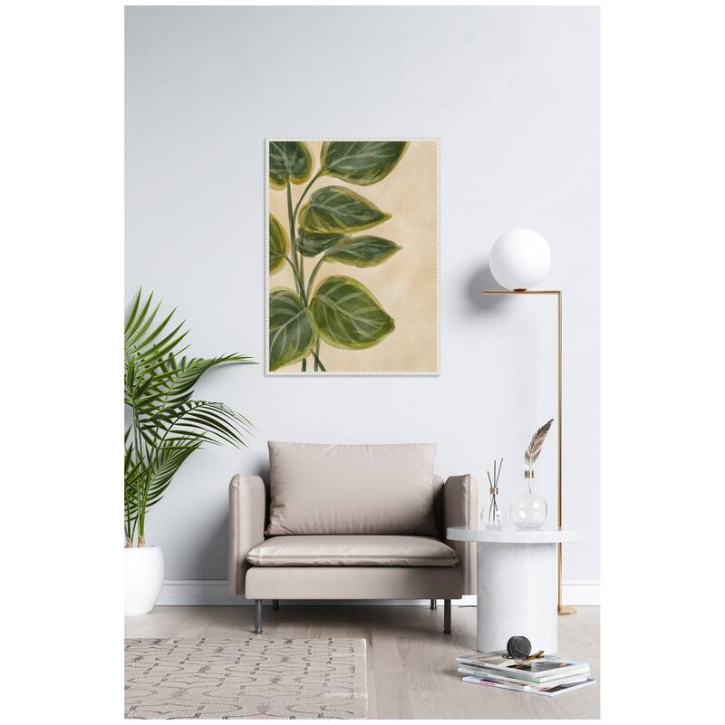 Kate and Laurel Sylvie Green Foliage Framed Canvas by Nikita Jariwala
