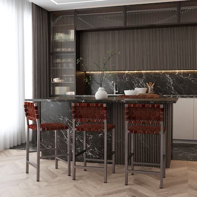Bromley Iron and Leather 24.5" Counter Stool