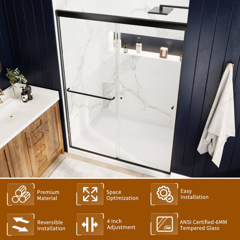 Modland 50-54''x 70'' Glass Shower Door - 50''-54''x 70''