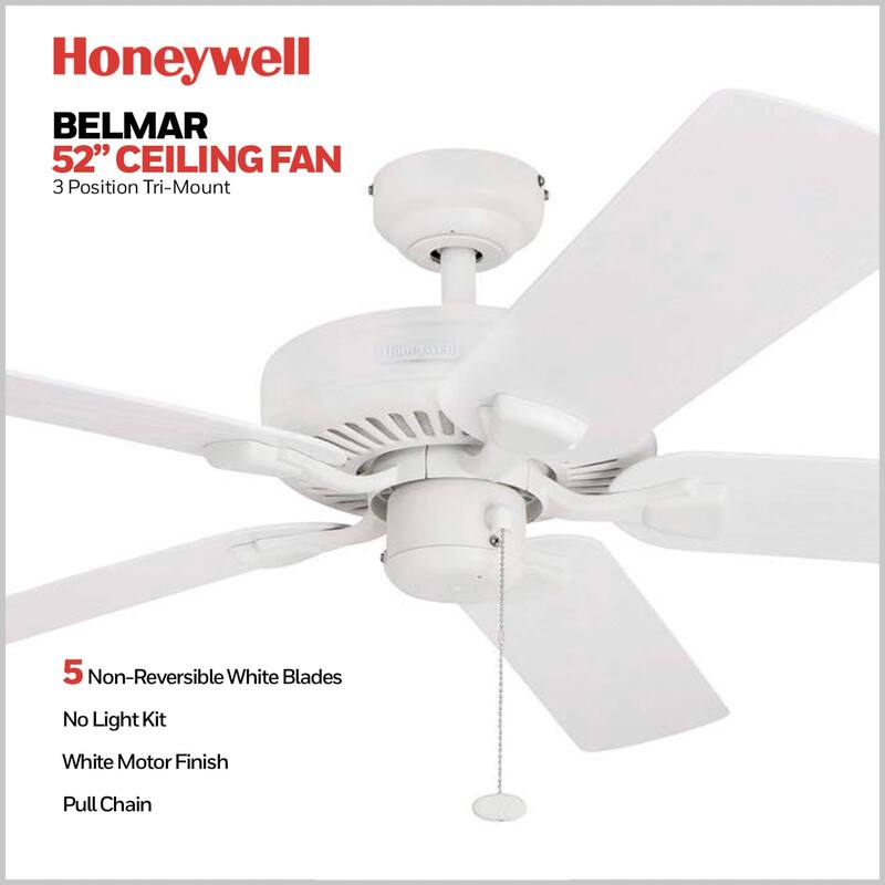 52" Honeywell Belmar Wet Rated Indoor/Outdoor Ceiling Fan, No Light