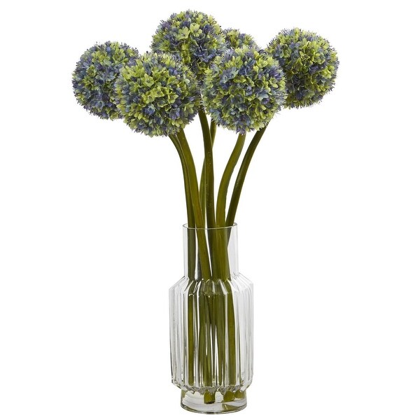 Nearly Natural Ball Flower Artificial Arrangement in Vase