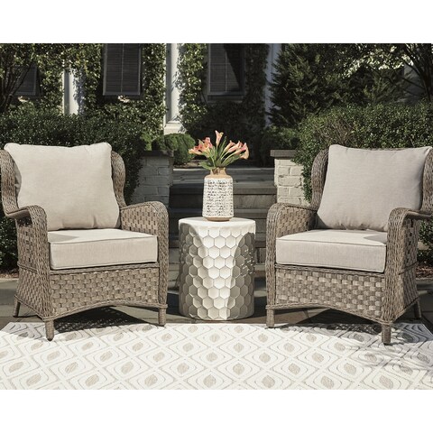 Clear Ridge Light Brown Lounge Chair with Cushion Set of 2